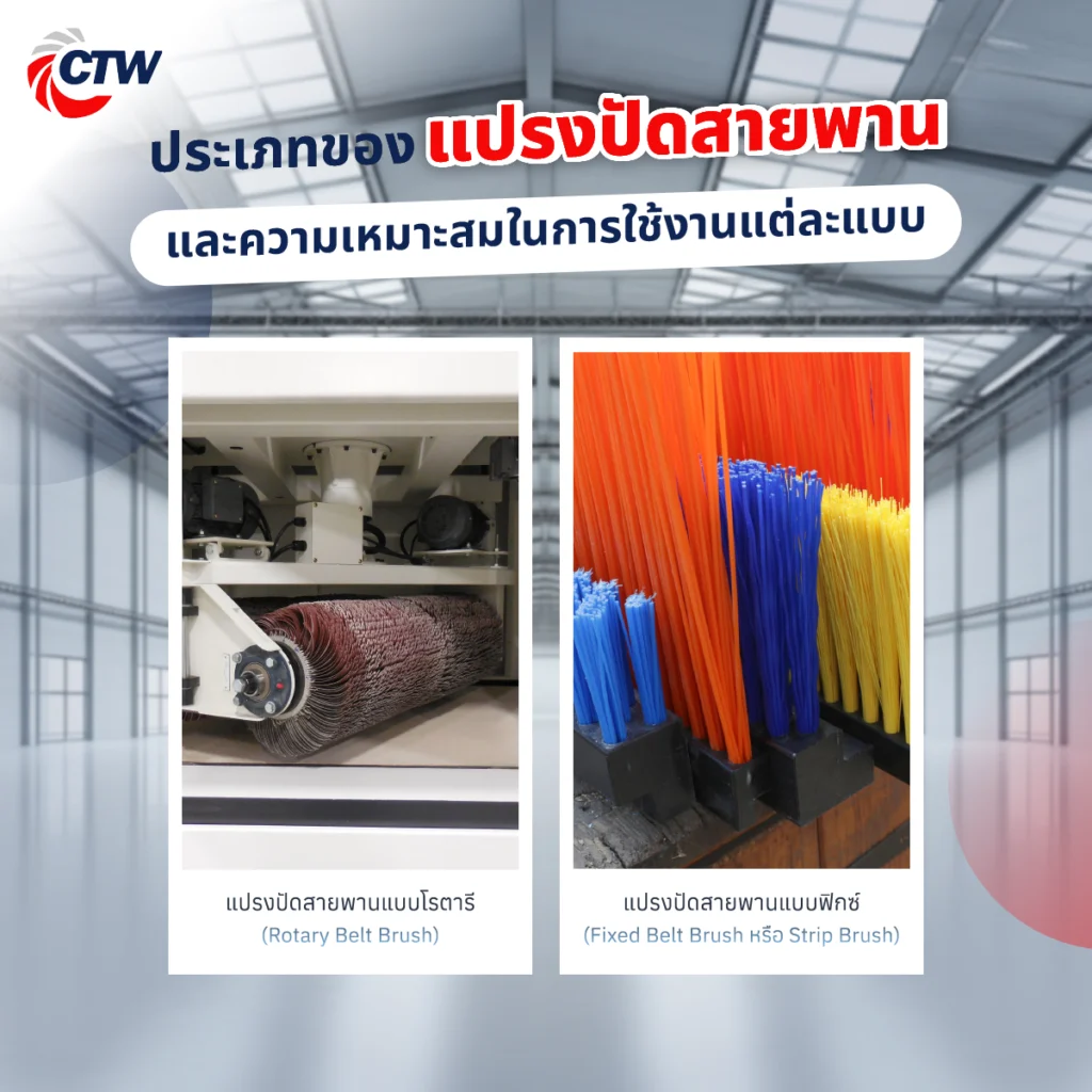 ประเภทของแปรงปัดสายพาน และความเหมาะสมในการใช้งานแต่ละแบบ