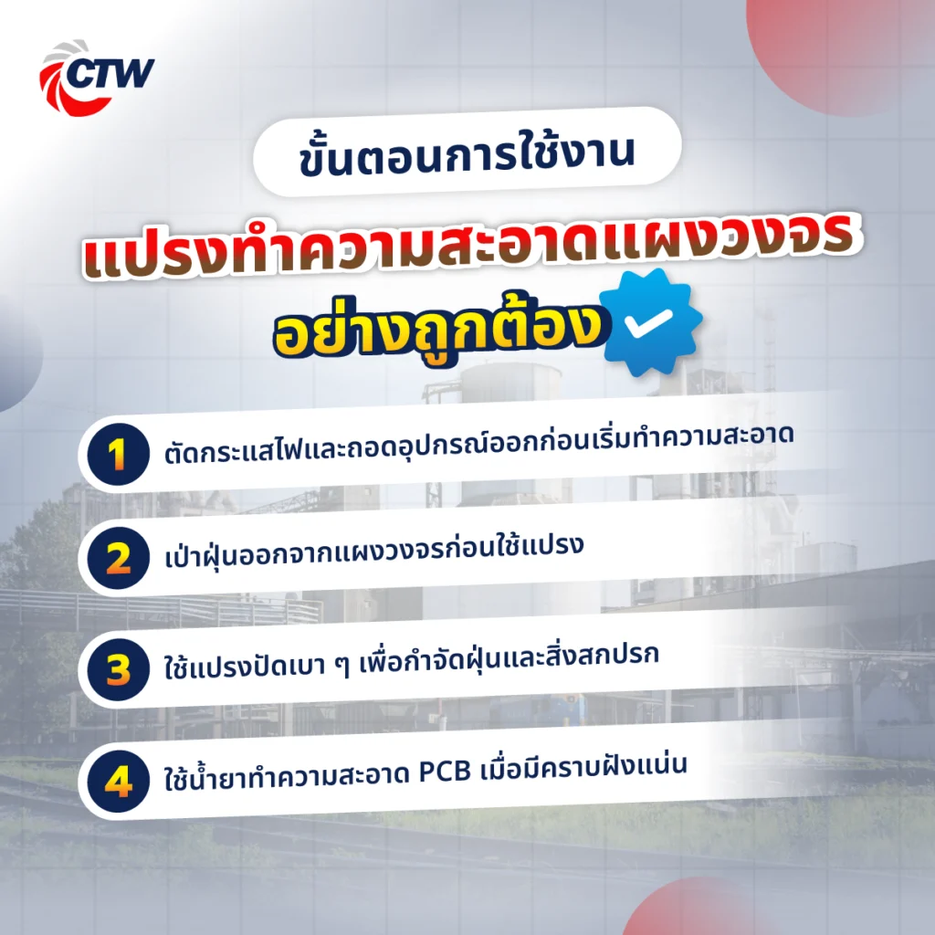 ขั้นตอนการใช้งานแปรงทำความสะอาดแผงวงจรอย่างถูกต้อง